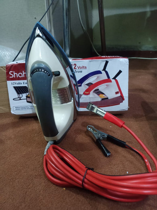 12V DC Solar & Battery-Powered Electric Iron