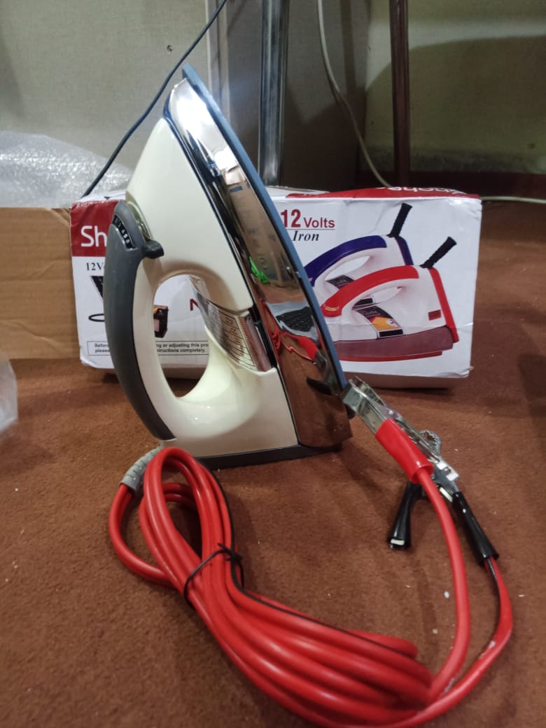 12V DC Solar & Battery-Powered Electric Iron