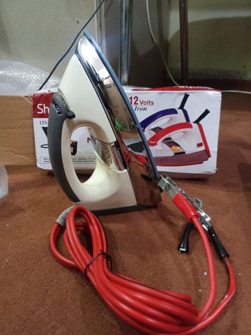 12V DC Solar & Battery-Powered Electric Iron